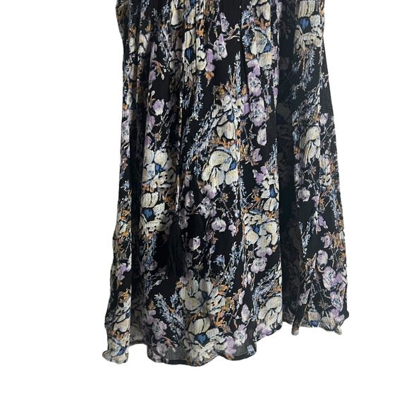 Free People Washed Ashore Black Floral Print Twist Back Mini Dress Size M - Picture 6 of 14
